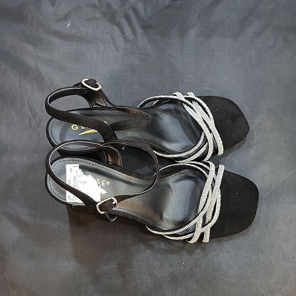 BRAND NEW GLAZE WOMEN’S BLOCK-HEEL RHINESTONES CRISS-CROSS STRAP SANDAL - Picture 5 of 16